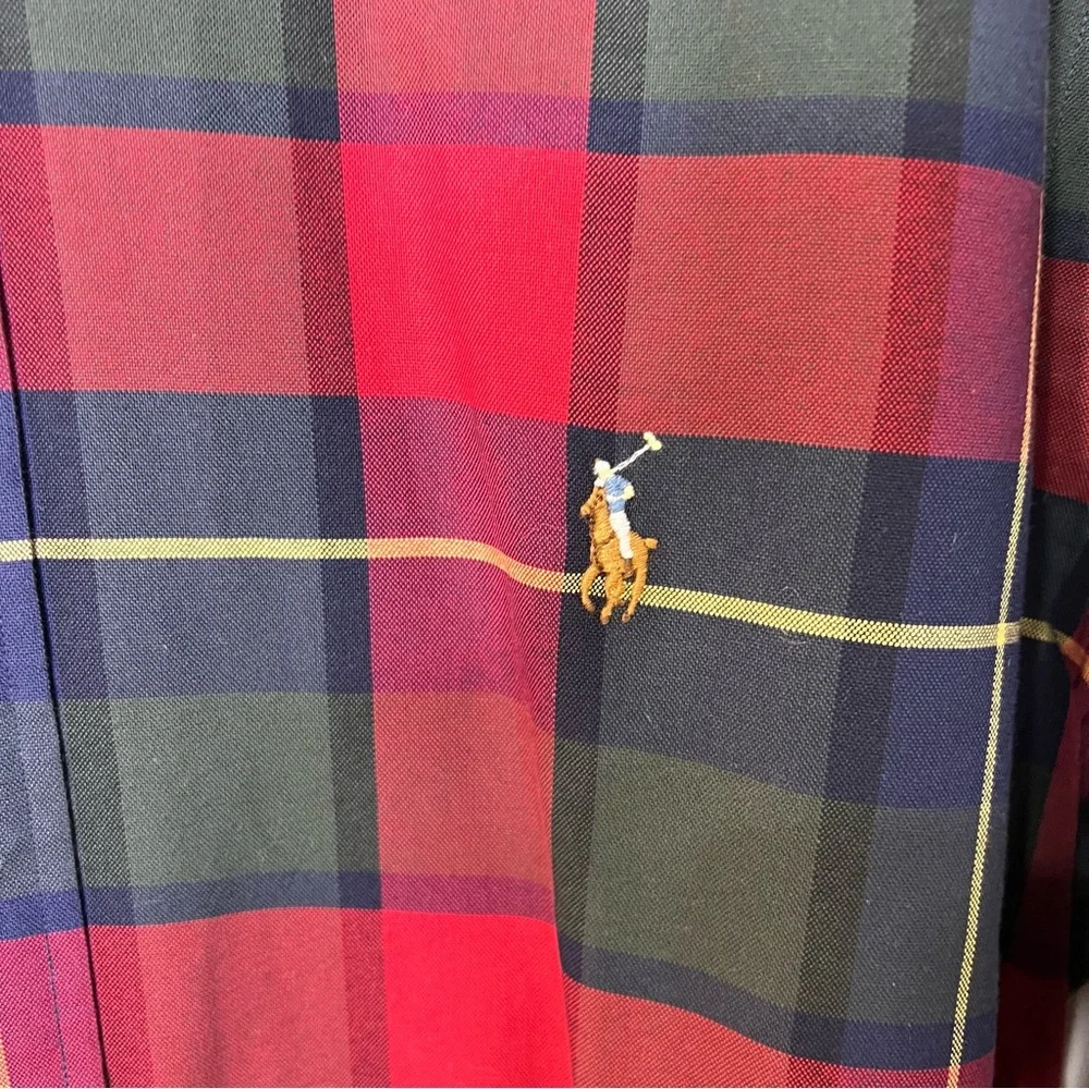 Polo Ralph Lauren Plaid Button Down Casual Dress Shirt Pony Emblem Classic Fit